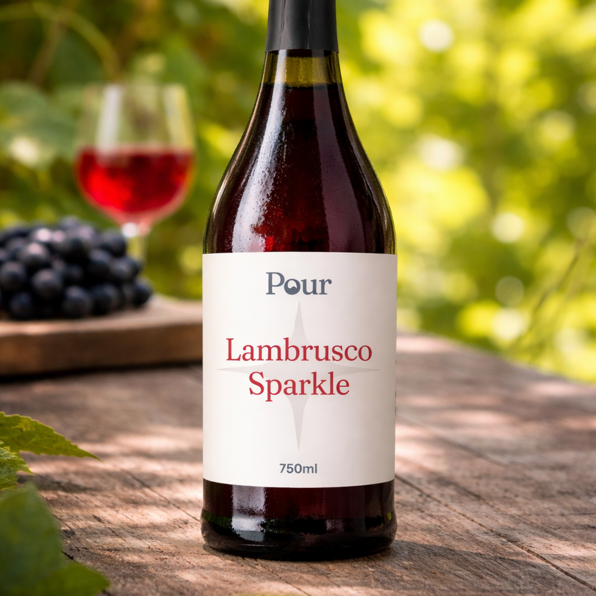 Pour Lambrusco Sparkle